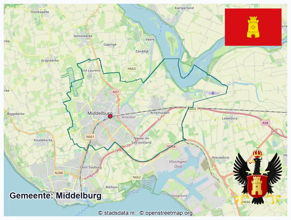 Schematische gemeentegrens Middelburg